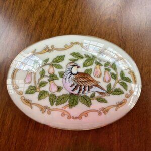 LENOX “A Partridge in a Pear Tree” Oval Footed Trinket Box - BEAUTIFUL DETAILING